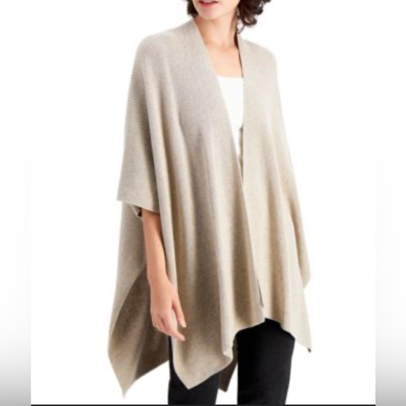 Eileen Fisher Virgin Merino Wool Serape Sweater - Picture 1 of 8
